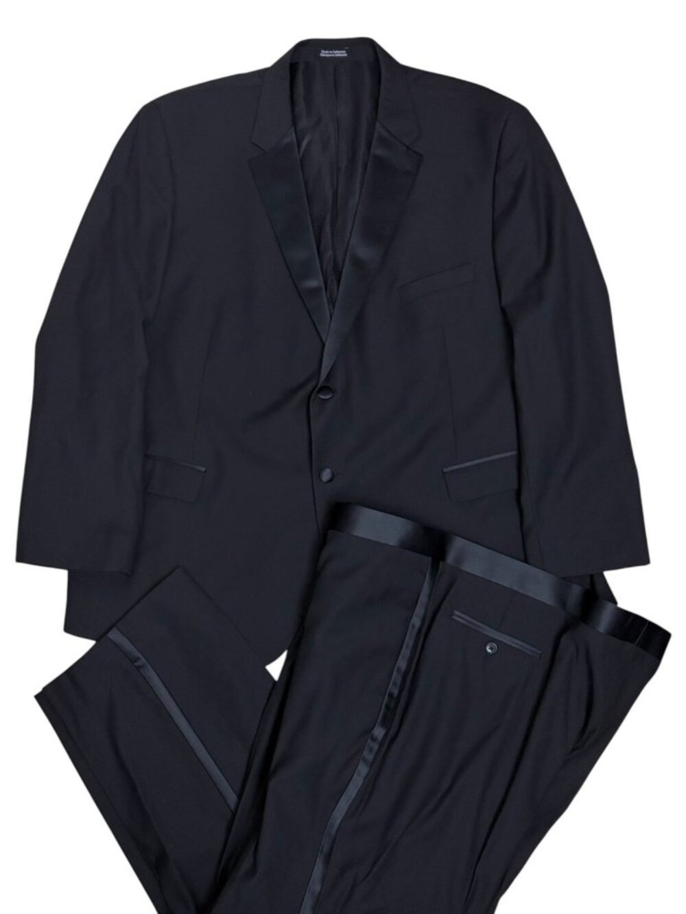 $400 PRONTO UOMO Tuxedo Black Formal Designer Blazer & Dress Pants Mens 54R